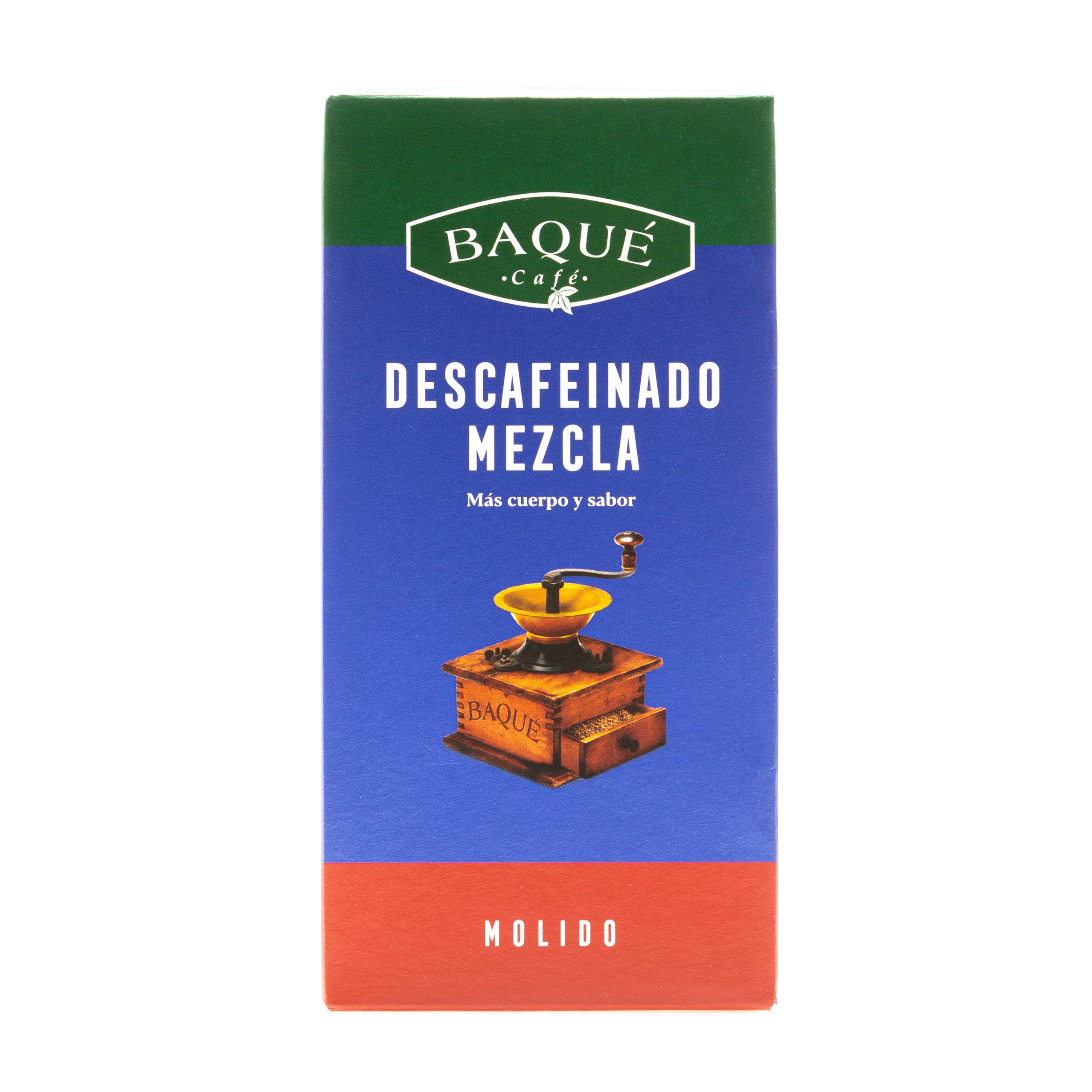 Café molido Descafeinado Mezcla, 250 g. - Cafés Baqué