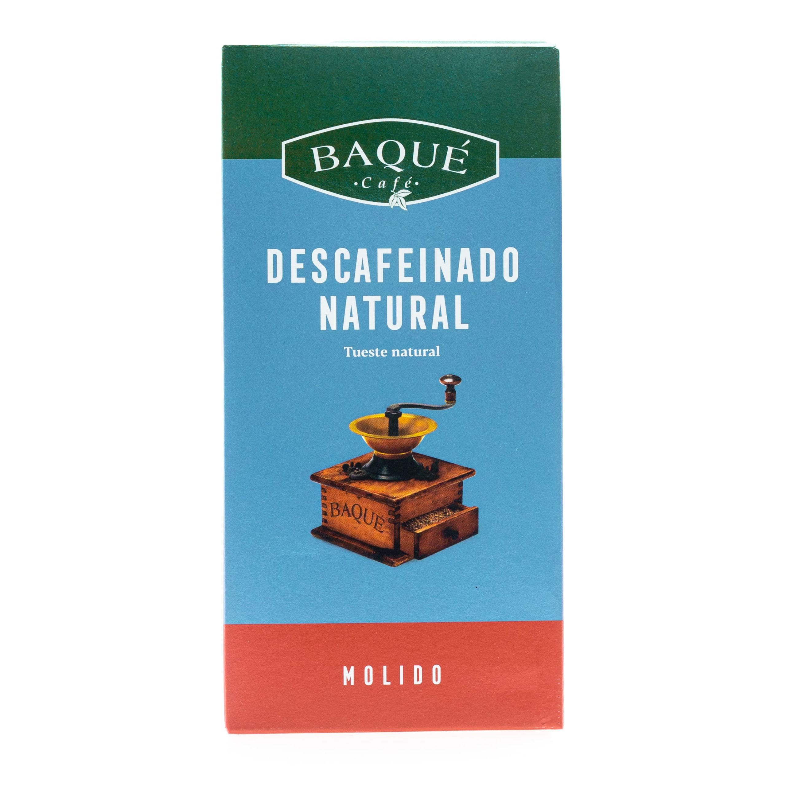 Café molido Descafeinado, 250 g. - Cafés Baqué