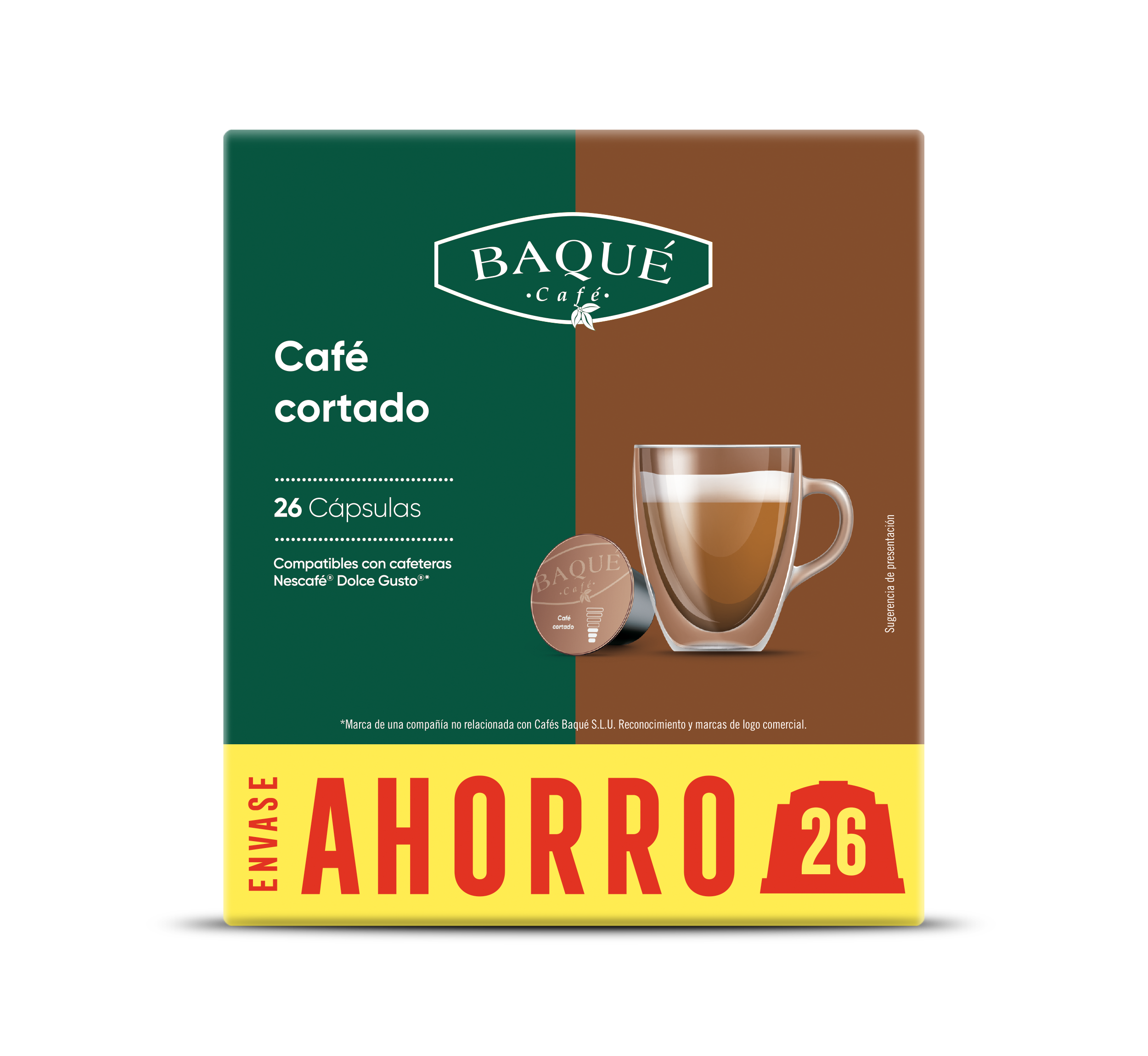 Cortado, 26 cápsulas compatibles DG® (Formato Ahorro)