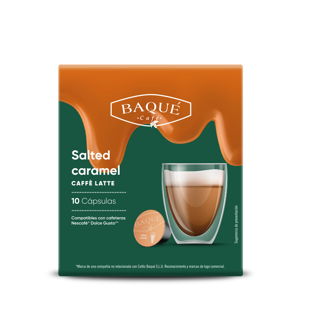 Caffe Latte Salted Caramel 10 capsulas compatibles Dolce Gusto Cafes Baque